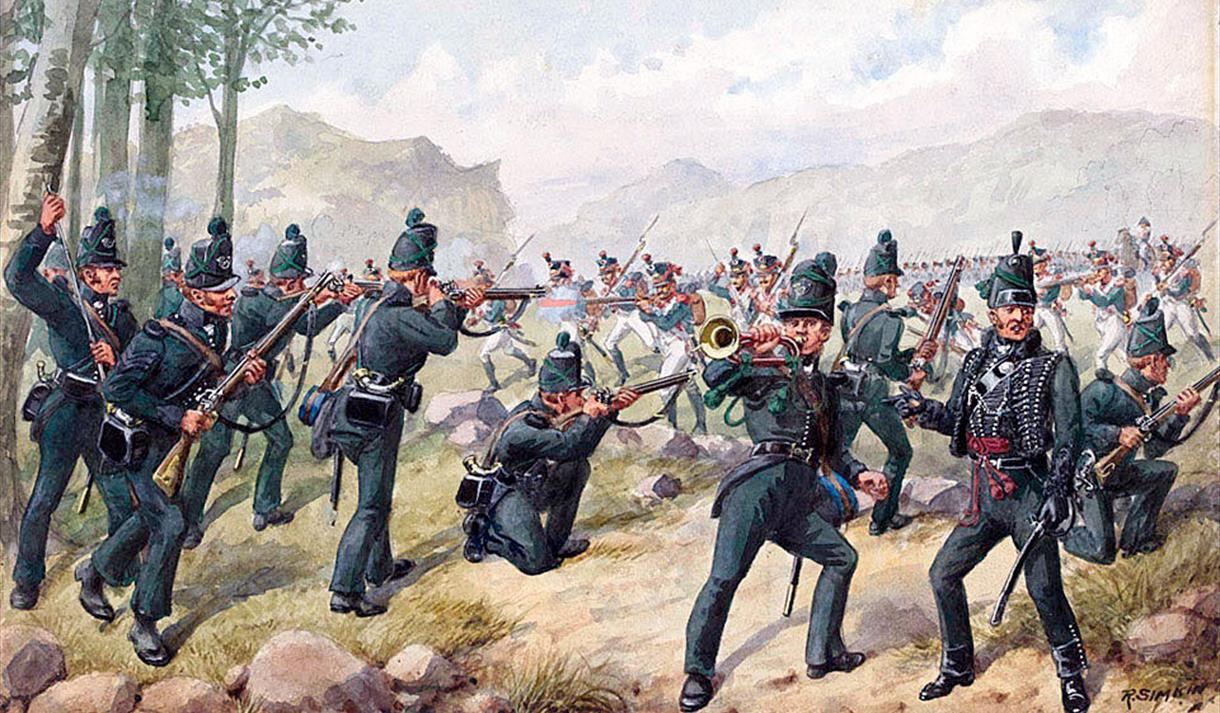 A painting of a battle in the Napoleonic Wars
