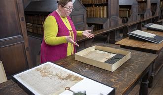 Marie-Thérèse, Exhibitions & Collections Officer, presenting talks about the Magna Carta