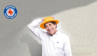 Image of comedian Mark Steel promoting his show The Leopard in My House at the Southport Comedy Festival