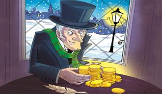 scrooge counting coins