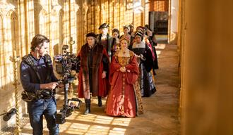 A clip of filming from WOLF HALL at FORDE ABBEY