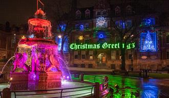 town hall square at christmas