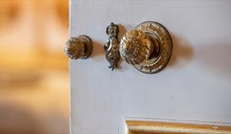 Behind the Scenes Tour of Raby Castle. Close up of an interior door handle