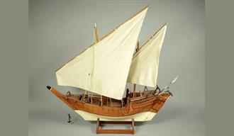 A model of a boat at The Oriental Museum