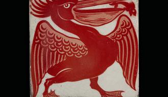 a pelican on a tile at Broadway museum