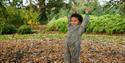 Image of little boy playing in the leaves