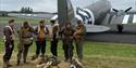 American aircrew and parachutists reenactors at The Squadron D-Day80 Heroes Remembered event at North Weald Airfield