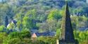 View of Eckington with church spire in foreground