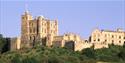 View of Bolsover Castle at the top of the hill