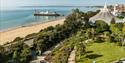 Views over the gardens and pier from Russell-Cotes House, Gallery and Garden in Bournemouth, Dorset