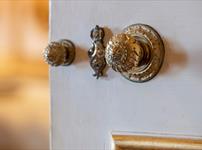 Behind the Scenes Tour of Raby Castle. Close up of an interior door handle