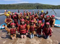 Children playing watersports