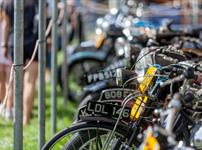 Isle of Wight, Events, Isle of Wight Steam Railway, Festival of Transport, image of line up of old motobikes
