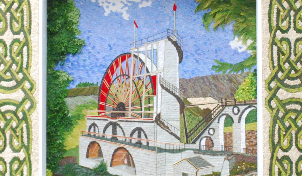 2018 Tideswell's Welldressing of the Laxey Wheel Isle of Man