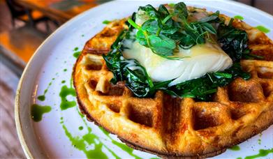 Paddy's Poached Haddock Waffles