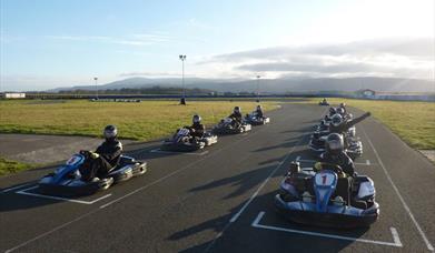 Karts on the start line