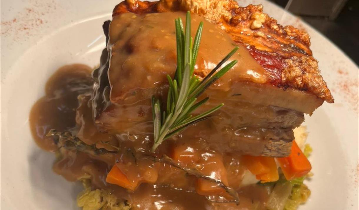 Manx Pork Belly in an Isle of Cider Cream Sauce - Manx Menu 2024