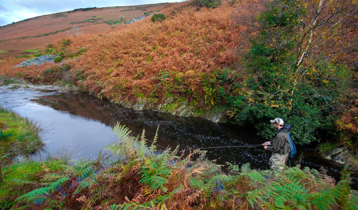 Fishing an upland stretch of the Sulby River