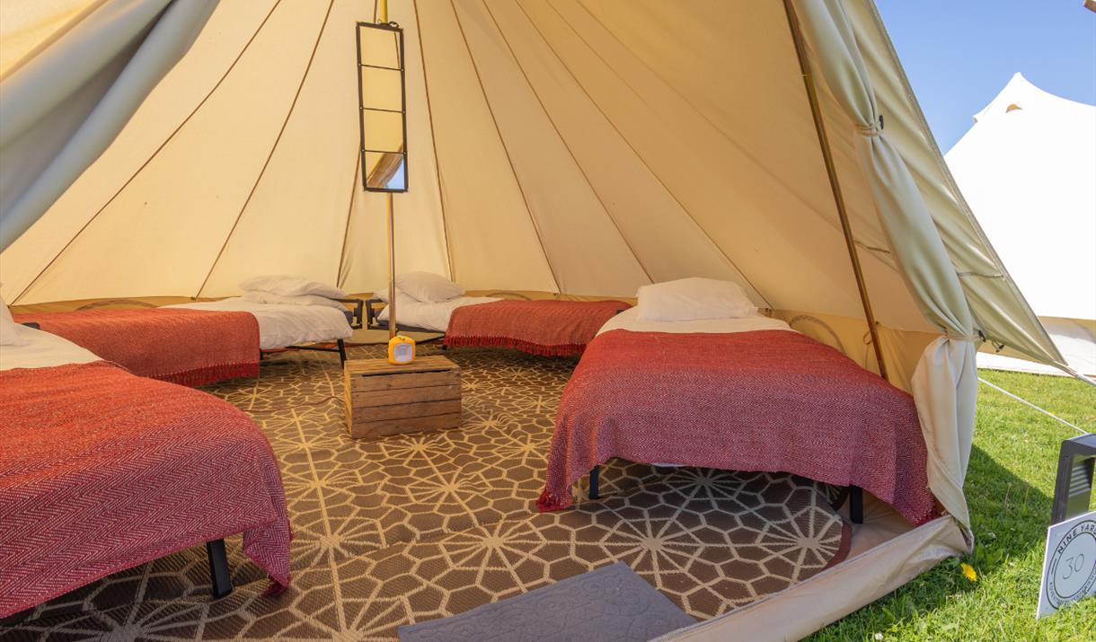 Spacious 4 bed bell tent for TT Races accommodation