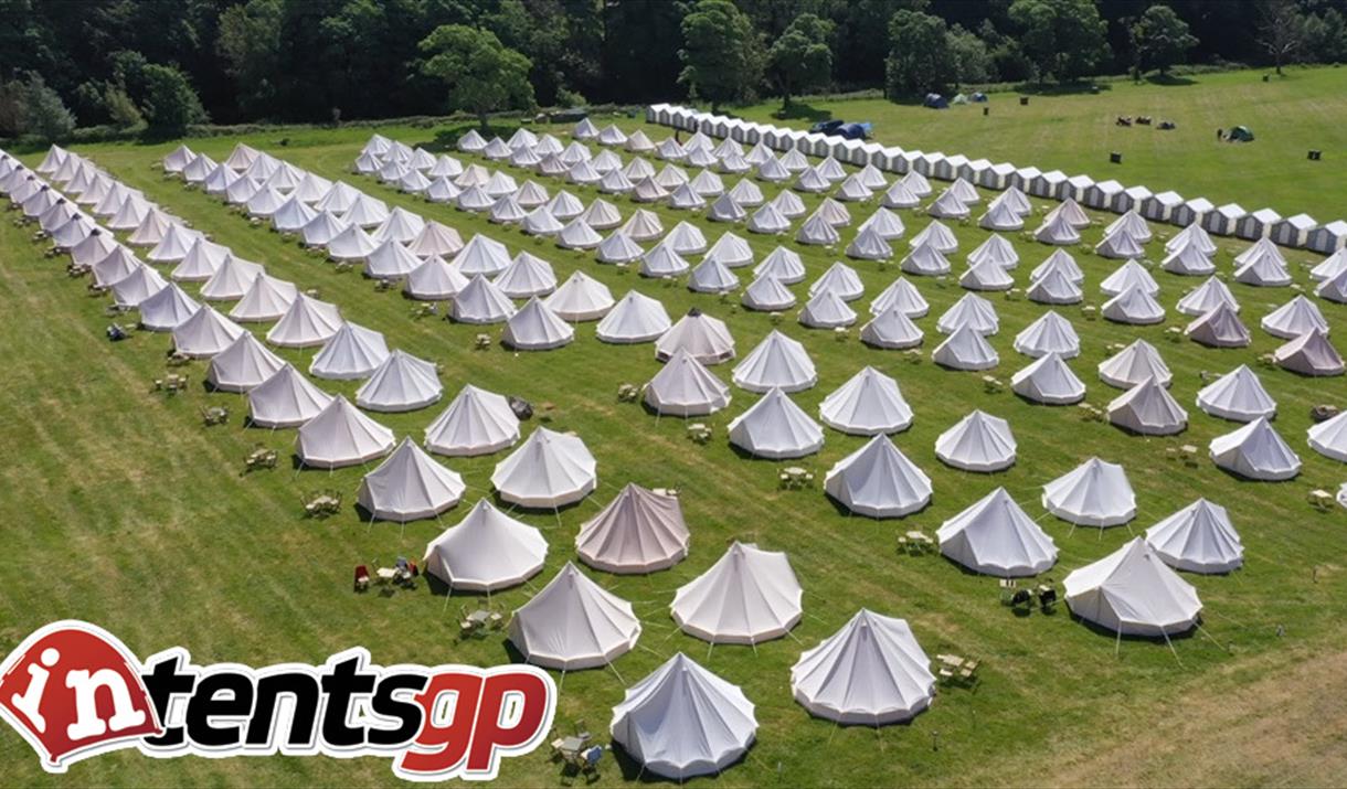 intentsGP drone view of the campsite