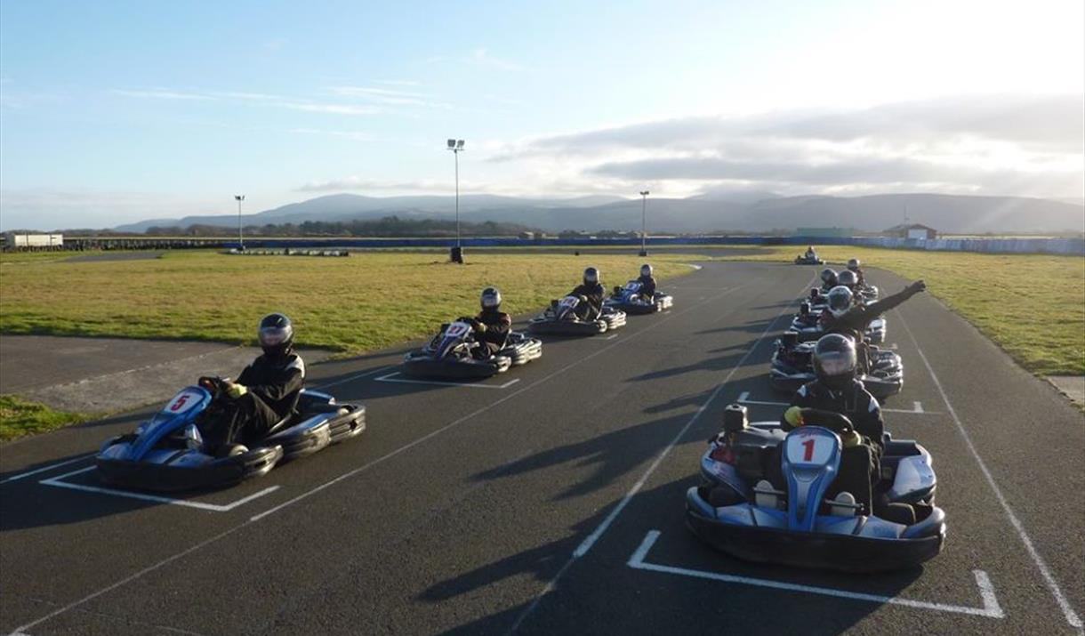 Karts on the start line