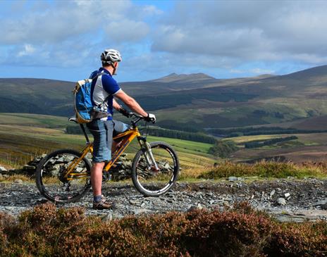 Biker admiring the breathtaking scenery