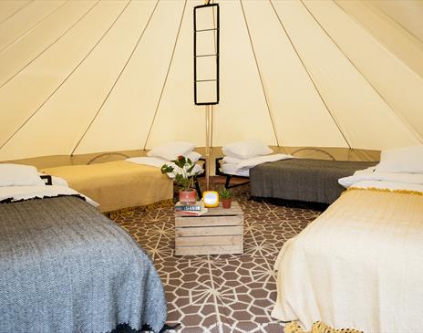 Spacious 4 bed bell tent for TT Races accommodation