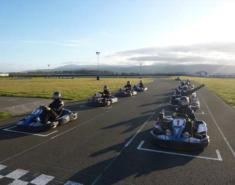 Karts on the start line