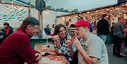 Friends enjoying pizza