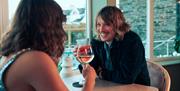 Couple enjoying drinks