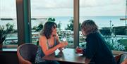 Couple enjoying drinks