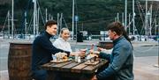Outdoor dining in front of pub