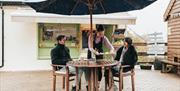 Diners being served