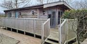 Westerly facing for evenings on the veranda. Two steps for access to Lodge 2.