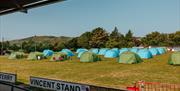 Tent set up at the Peel TT Village