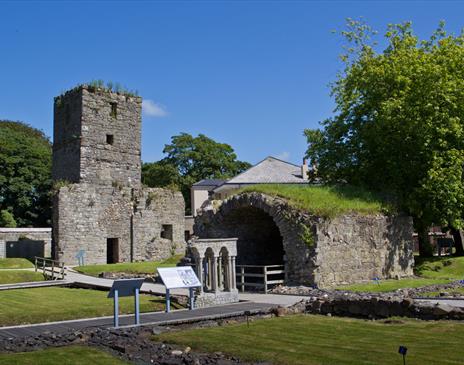 The grounds and ancient ruins at Rushen Abbey