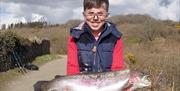 A good-sized rainbow trout from the Clypse reservoir