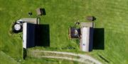 Aerial view of our lovely cabins