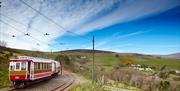 Manx Electric Railway with views of the rolling hills
