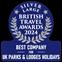British Travel Awards 2024 - Silver - Best company for UK parks and lodges holidays