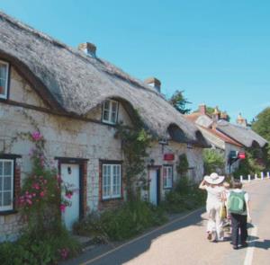 Family walking around Brighstone on the Isle of wight