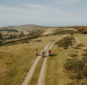 Group of cyclists riding in the countryside on the Isle of Wight