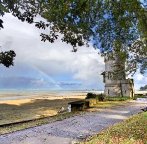 Outside view of Appley tower and Appley beach in Ryde on the Isle of Wight