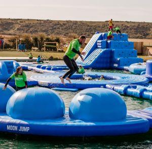 People enjoying the Isle of Wight Aqua Park