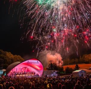Fireworks over the stage at Proms 26 on the Isle of Wight
