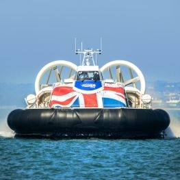 Hovertravel's hovercraft on the water