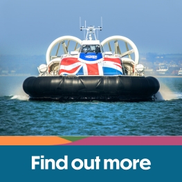 Hovertravel's hovercraft on the water around the Isle of Wight