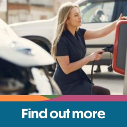 Lady connecting her car to the EV charging point