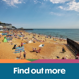 Ventnor beach on a sunny day, Isle of Wight