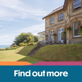 Outside view of Luccombe Manor with sea view from the garden, Isle of Wight